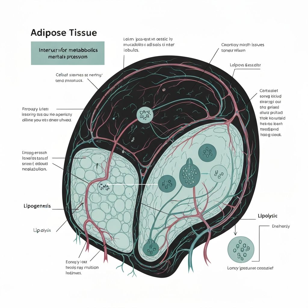 Abstract scientific diagram of adipose tissue